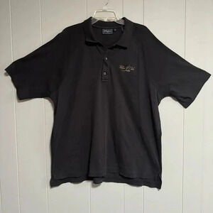 BOBBY JONES Players 100% Peruvian Cotton Black Fallen Oak Golf Polo Size XL